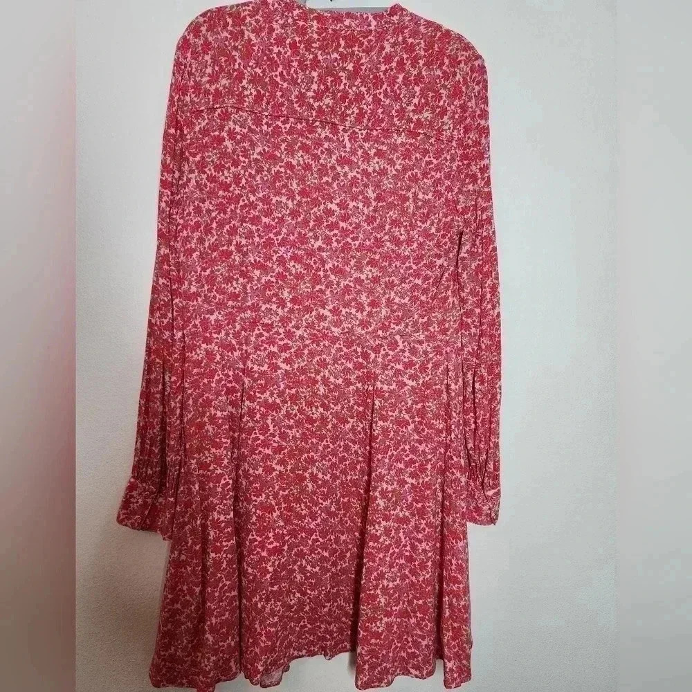A loves a floral cherry print dress size L rayon - Picture 8 of 15